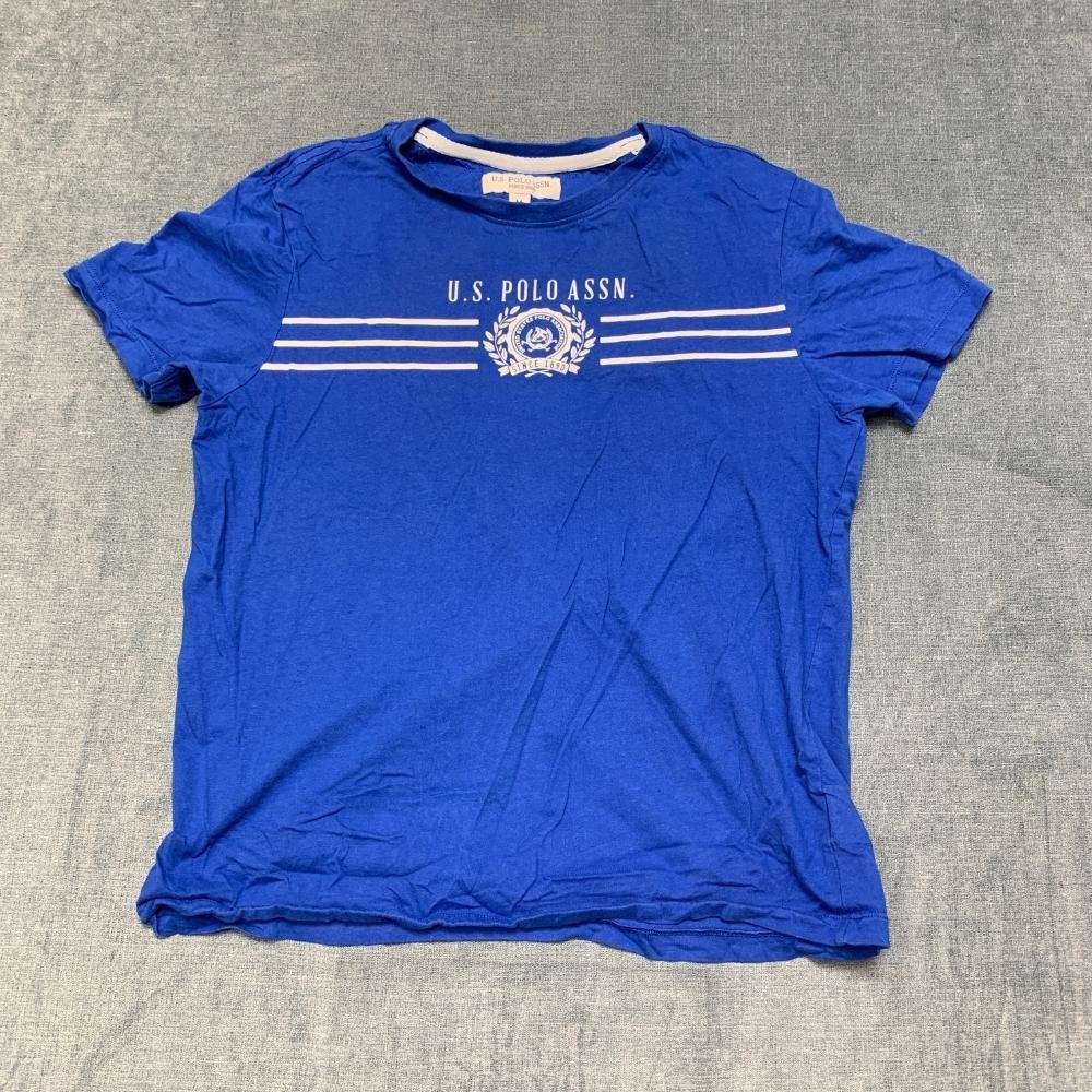 U.S. Polo Assn. T-Shirt Mens Medium Blue Cotton Graphic Print Casual Outdoor Tee
